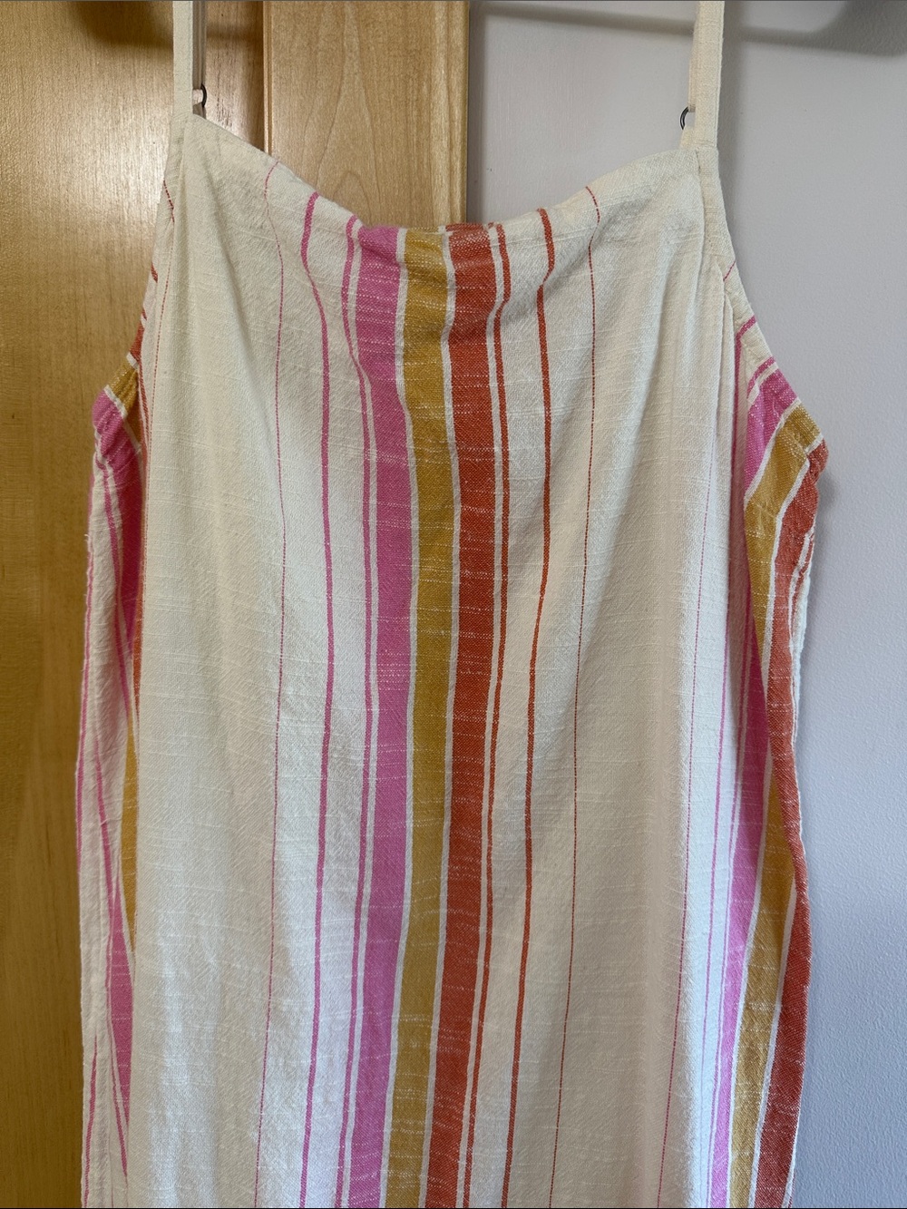 Women’s Ripcurl Striped Cream and Pink Linen Midi Dress - Picture 2 of 7